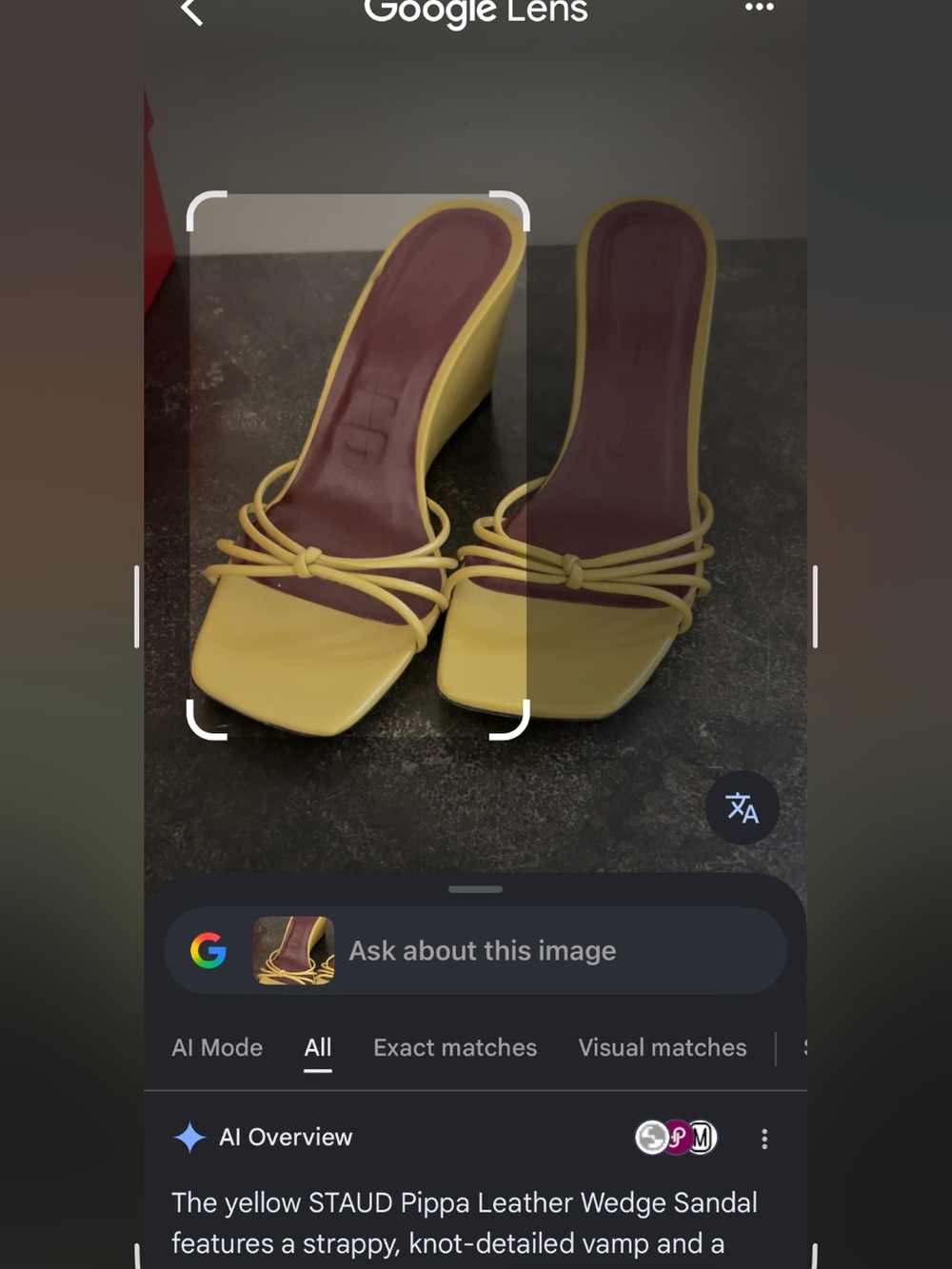 STAUD Yellow Knotted Strappy Slide Heels with Burgundy Insole - Picture 9 of 10